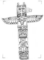 A sketch of a totem pole.