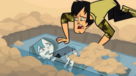 Trent watches Gwen getting buried alive in Phobia Factor.