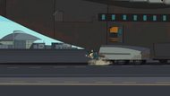 Ezekiel is thrown out of the Total Drama Jumbo Jet by Chris.