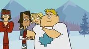Noah's left arm is missing.