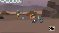 Courtney wins the race.