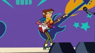 Harold's rock and roll is so loud it makes his guitar burn.