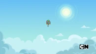 Harold flies off into the sky.