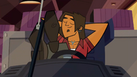 Alejandro driving the Total Drama Dirtbags bus.