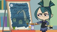 Gwen finishes her graveyard painting.