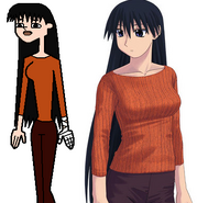 Renee with the anime/mmanga Azumanga Daioh's Sakaki.