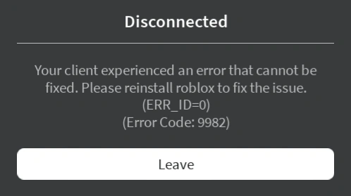 Error Code 9982 | TotallyElijah's Error Codes Wiki | Fandom