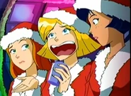 Samantha, Clover and Alexandra bored to tears at the WOOHP Christmas party.