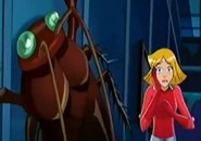 Clover scared of Max's bug decor.