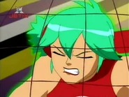 Man-Hands is trying to escape from the net.