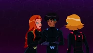 The girls checking on Toby