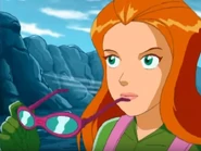 Samantha putting on the Binocular Shades