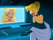 Amber on the big screen. Clover looking for suspect.