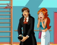 Sam steps on Randolph's foot while dancing.