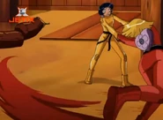 Clover and Alexandra using the belt.