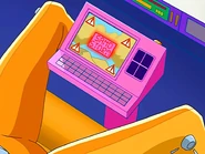 The monitor indicating danger weather conditions ahead in "Queen for a Day"