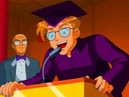 Vegan at Arnold's speech in "Evil Graduation"