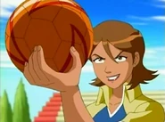 She produces the hypersonic soccer ball.