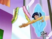 Alex passing through the glass.