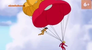 Parachutes being used by the spies
