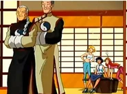 Jerry Lewis tells the girls everything is well before leaving with his guru.