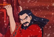 Durlock climbs the side of a mountain in the snow.