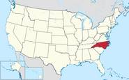 The location of North Carolina