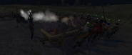 The English holding their wagon fort