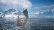 Eivor and Sigurd sailing to 