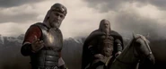 Wiglaf with Beowulf before his final battle