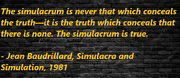 A quote from 's Simulacra and Simulations (1981)