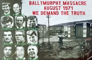 A mural protesting the massacre