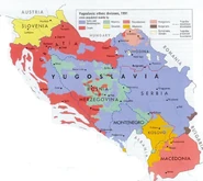Ethnic map of Yugoslavia in 1991