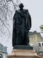 The statue of Disraeli in , 2020