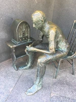 A statue commemorating Roosevelt's ""