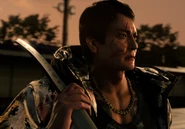 Shishido walking to Omi headquarters alone