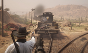 Arizona pursuing the Black brothers' train