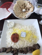 A Persian-style lamb kebab from Zara Mediterranean Charcoal Grill in Richmond, Virginia