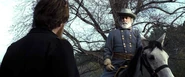 Grant sees Robert E. Lee off after the surrender at Appomattox Courthouse on 9 April 1865