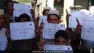 Afghan children celebrating the Magnanville and Orlando attacks in June 2016