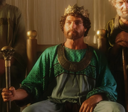 Xerxes on his throne