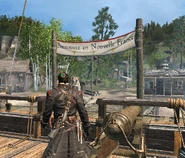 A sign at Vallée Verte welcoming visitors to New France, 1756