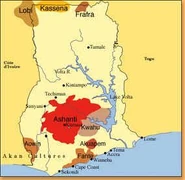 Location of the Ashanti people within Ghana