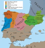 The states of Reconquista-era Spain in 1210
