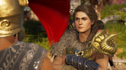 Kassandra talking with Lysander in Sparta