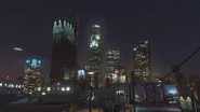 LA skyscrapers at night, 2013