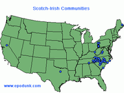 Locations of Scots-Irish communities in the 