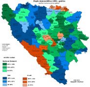 A map of the major ethnic groups of Bosnia's provinces.