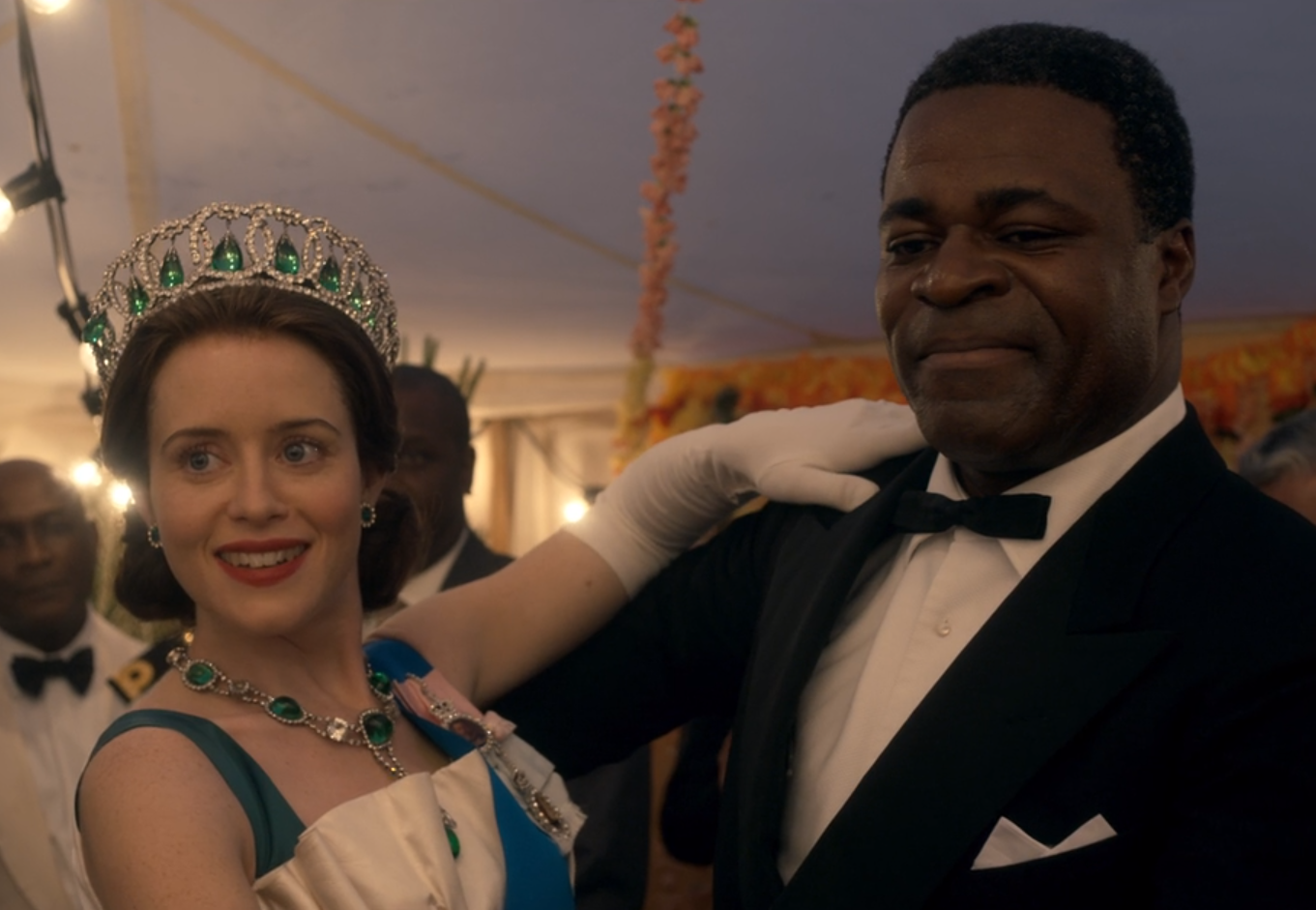 President Kwame Nkrumah of Ghana dancing with Queen Elizabeth II