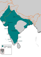 A map of Tughlaq dynasty-era Delhi, mid to late-14th century